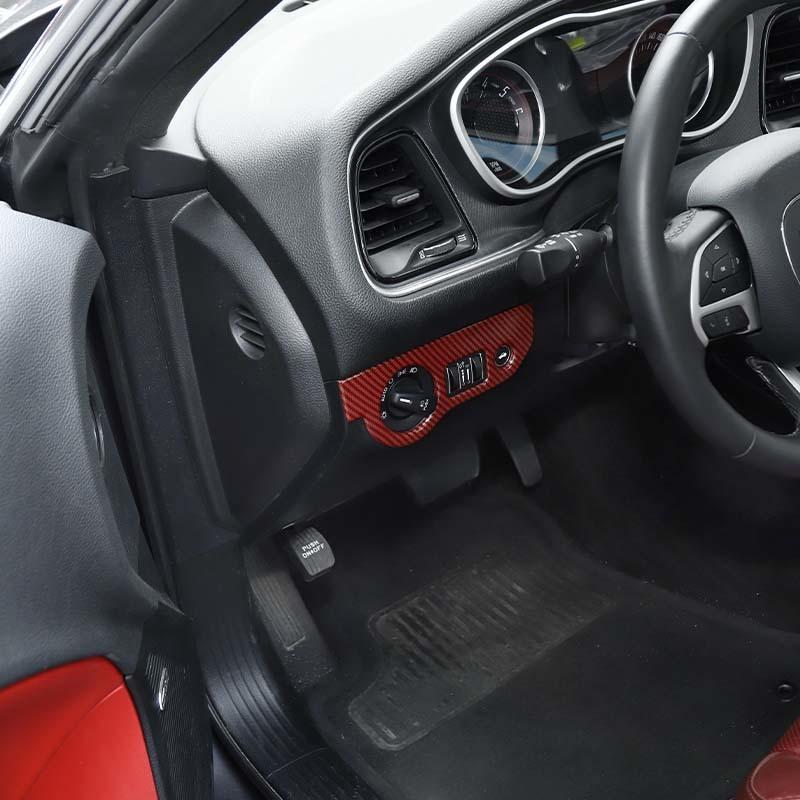 Наклейки-декоративные накладки на панель переключателя фар для Dodge Challenger 2015 и новее, для Charger 2010 и новее, ABS, аксессуары для интерьера