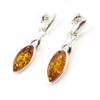 Les Trésors De Lily [J0039] - Silver Earrings 'Inspiration' Amber Silver (rhodium-plated) - 30x8 Mm
