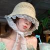 Французские кружевные шапки с вышивкой из полой соломы для женщин, весенние и летние каникулы на морском пляже, солнцезащитный крем, фея в стиле панамы