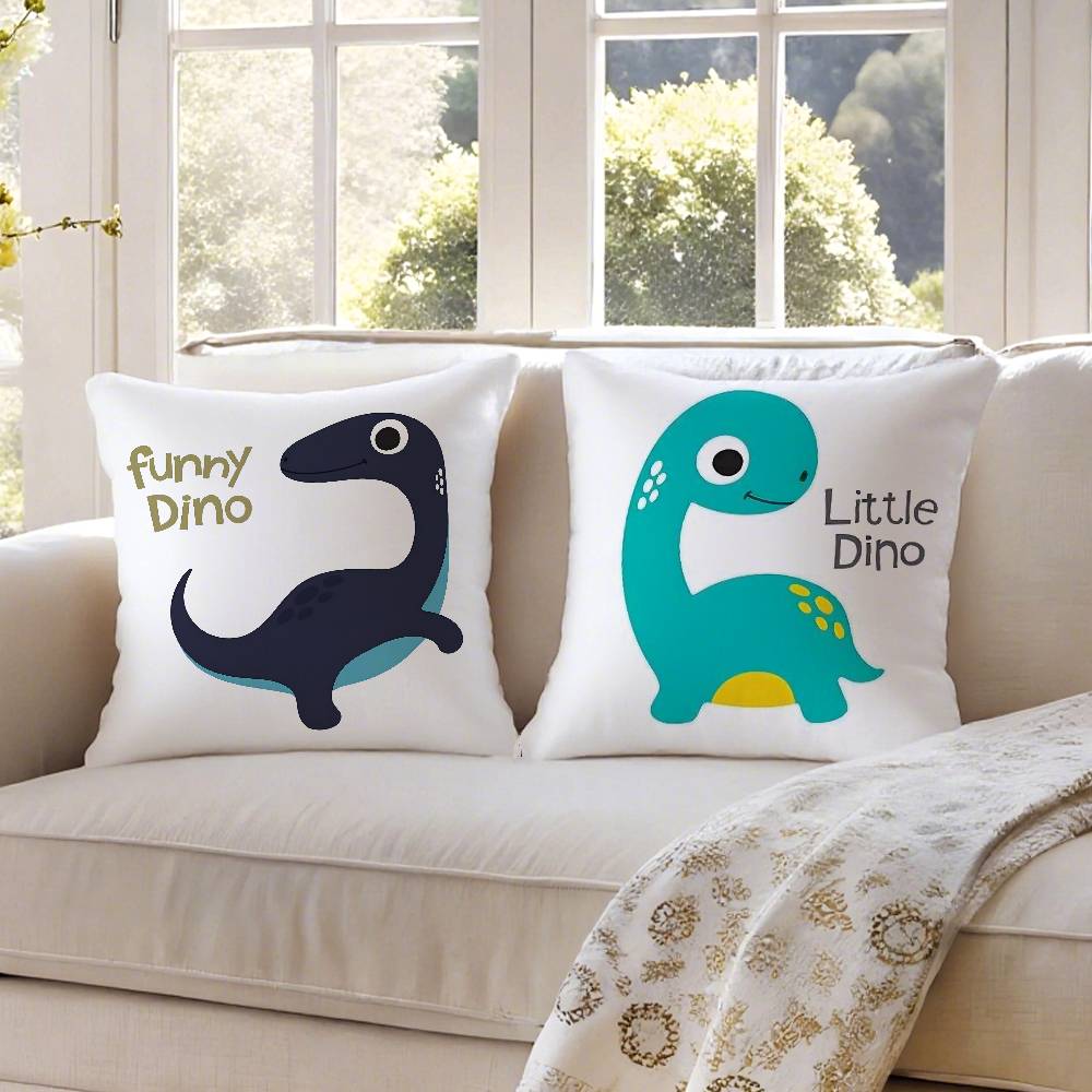 Cute Jurassic Dinosaur Pillow Case Anti-dustmite Invisible Zipper Sofa Bed