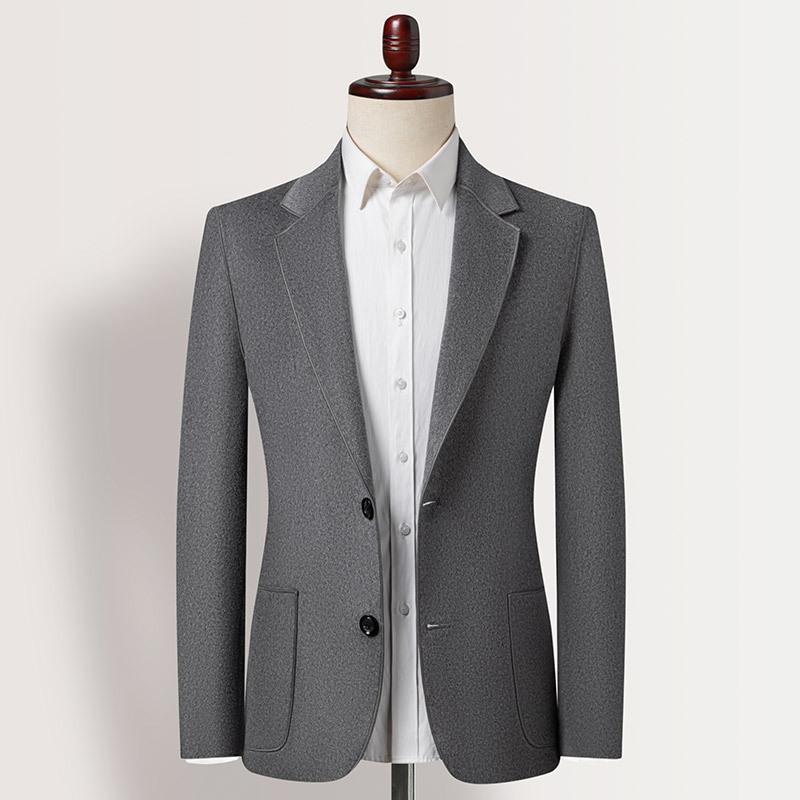 Весенне-осенний мужской костюм Single West Single Row Two Buttons Fashion Casual Double Side Nylon Wool Suit Men Jacket