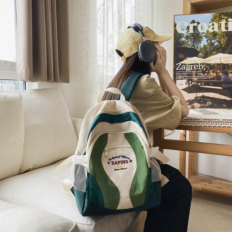 Рюкзак Студентка Повседневная школьная сумка Цветной контрастный рюкзак