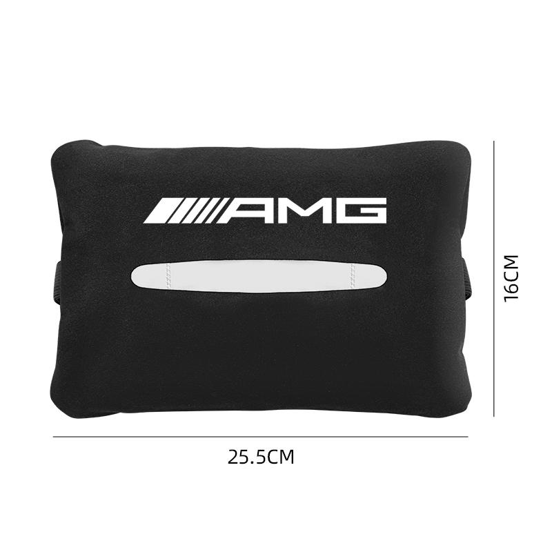 NSY2 Car Interior Stickers Suede Napkins Tissue Boxes Car Tissue Bag Organizer for Mercedes Benz AMG GLA W176 CLK W209 W202 W220 W204