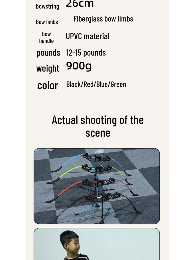 Kids' Recurve Bow and Arrow Set for Outdoor Archery and Sports