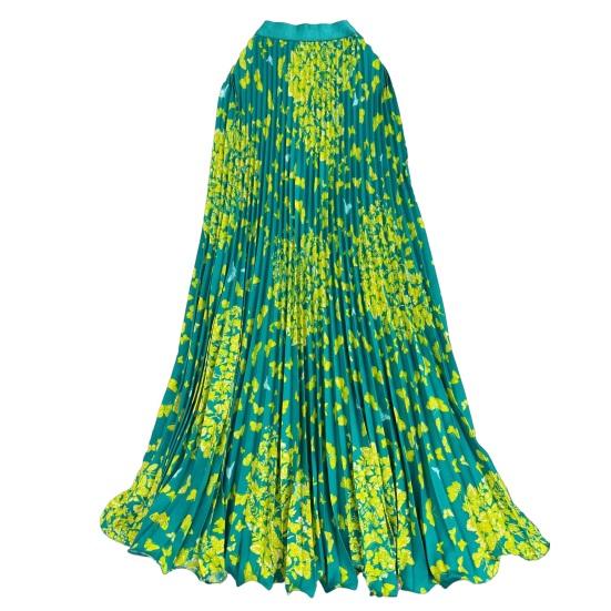 Длинная юбка в ретро-стиле, на резинке, с высокой талией, с принтом бабочек, плиссированная, с широким подолом, из дышащей ткани, для повседневной носки