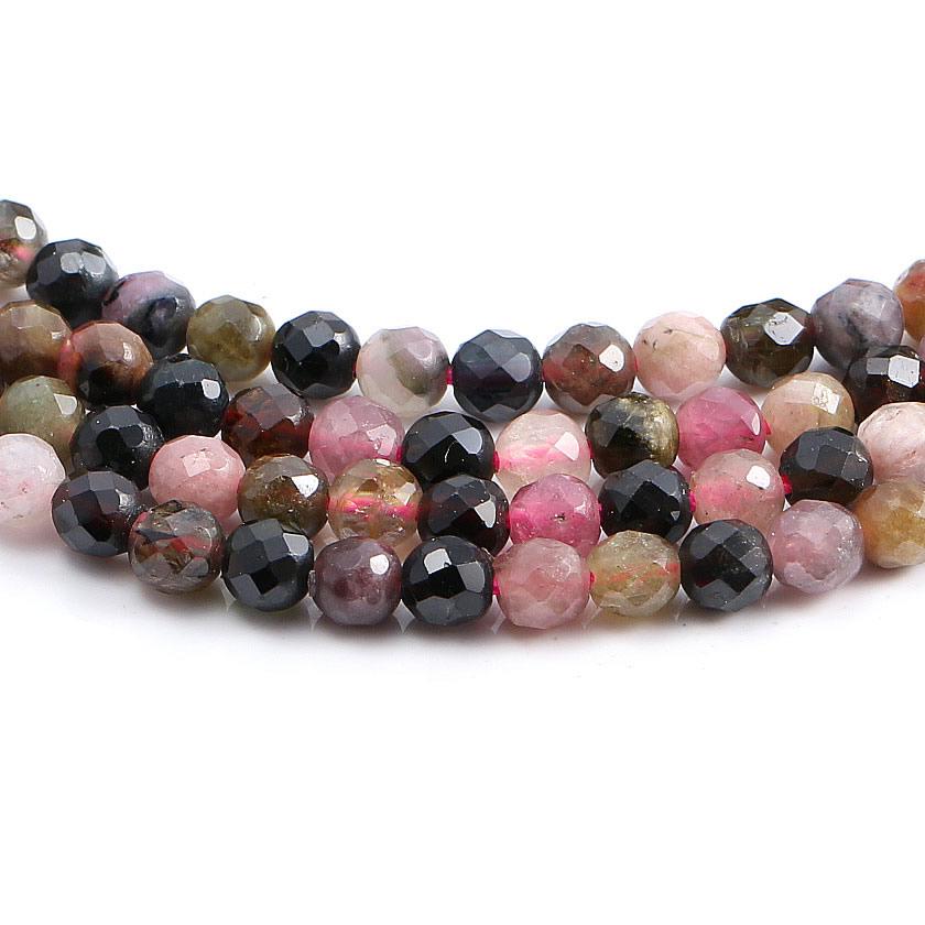 Браслет, бусы из радужного турмалина