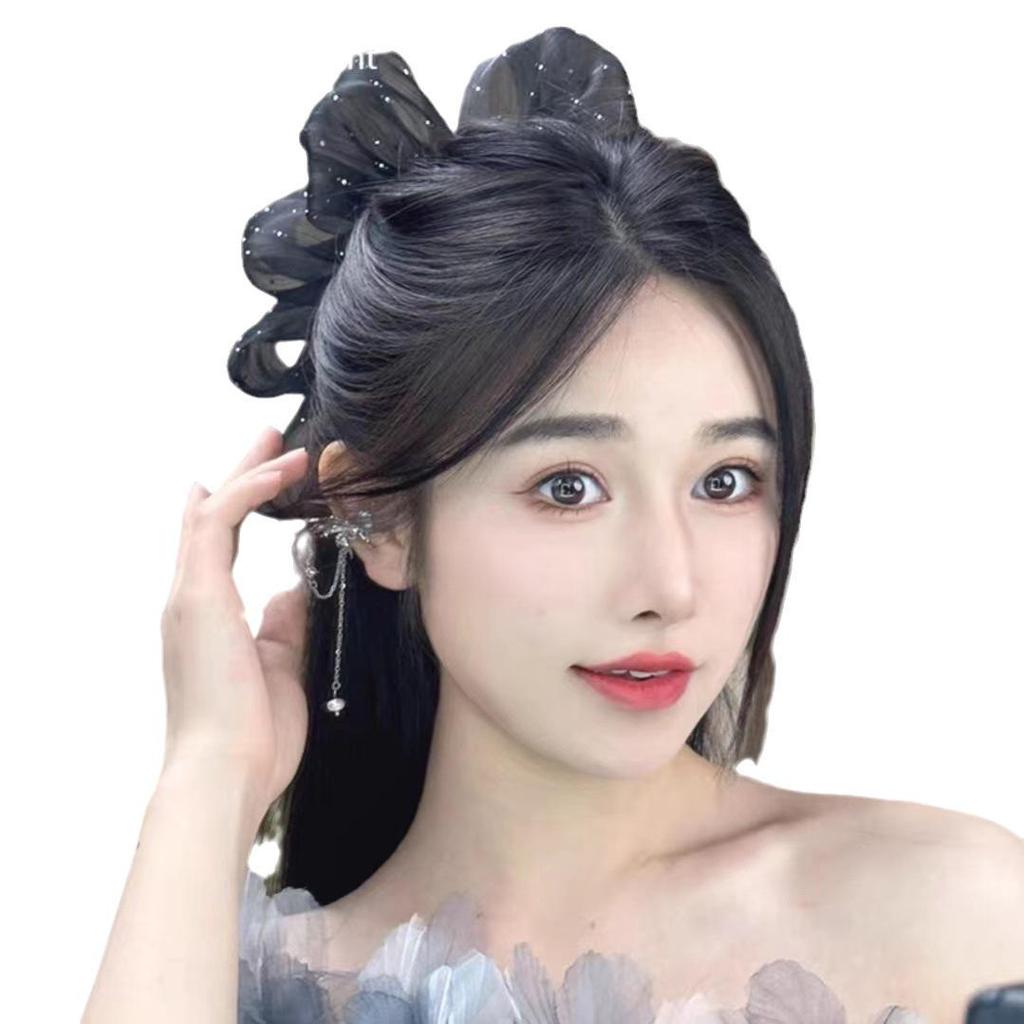 Заколка для волос с кисточками и бантом в лесном стиле — элегантный головной убор для женщин