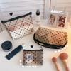 Love Print Mesh Cosmetic Bag Portable Toiletry Organizer Makeup Bag Multifunction Transparent Women Lipstick Storage Pouch