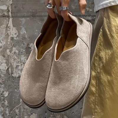 Модные ретро туфли-балетки с круглым носком для женщин, дизайнерская обувь из высококачественной искусственной замши, удобные лоферы на мягкой подошве, zapatos de mujer