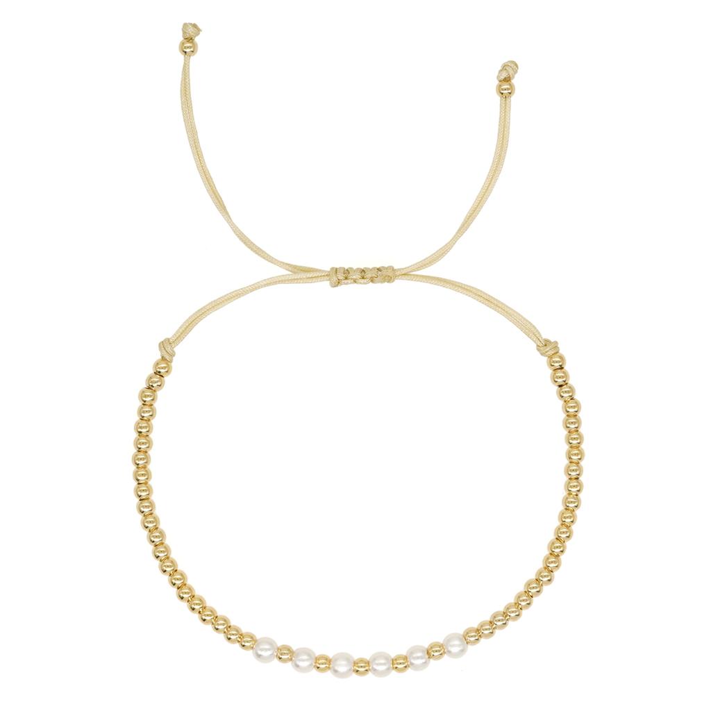 Позолоченные Браслеты С Бусинами в Серферском Стиле Браслет с Шармом из Натурального Жемчуга Ручной Работы Модные Летние Украшения для Женщин Подростков Подарок