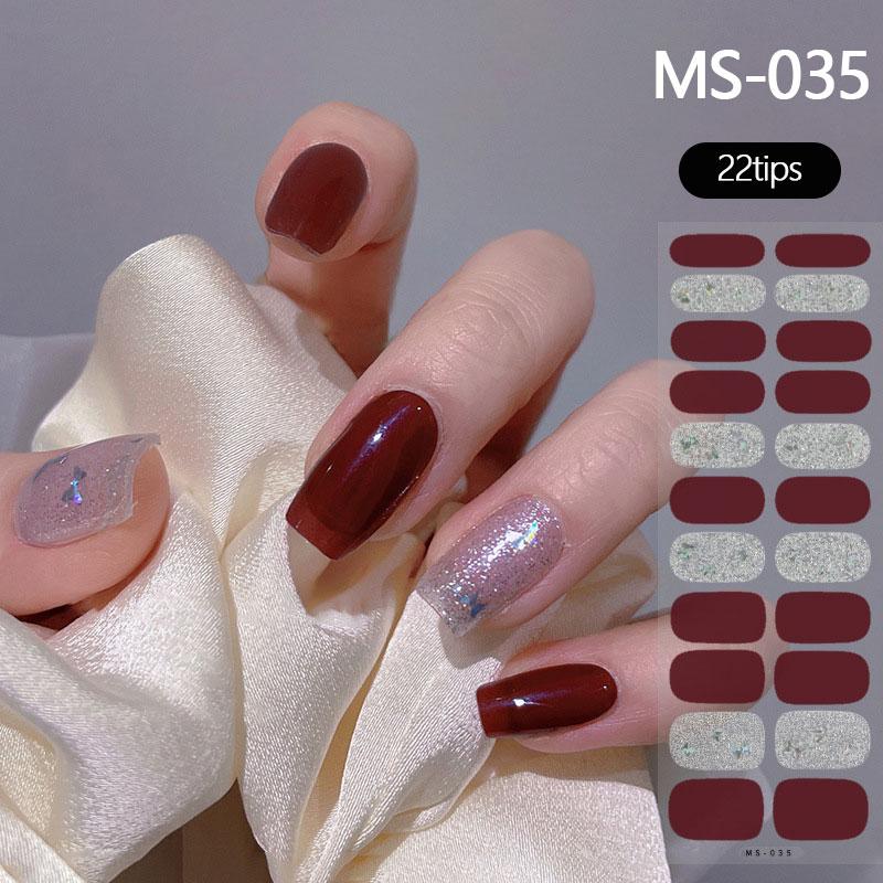Milky Jelly White Full Cover Nail Stickers Fashion Gradient Adhesive Heart Nail Polish Wraps Women DIY Manicure
