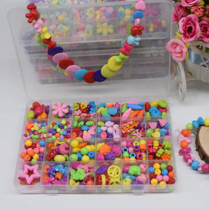 Развивающие игрушки для девочек, ожерелья, браслеты, комплект для изготовления ювелирных изделий, набор бусин, игрушки из бисера для детей, хороший подарок