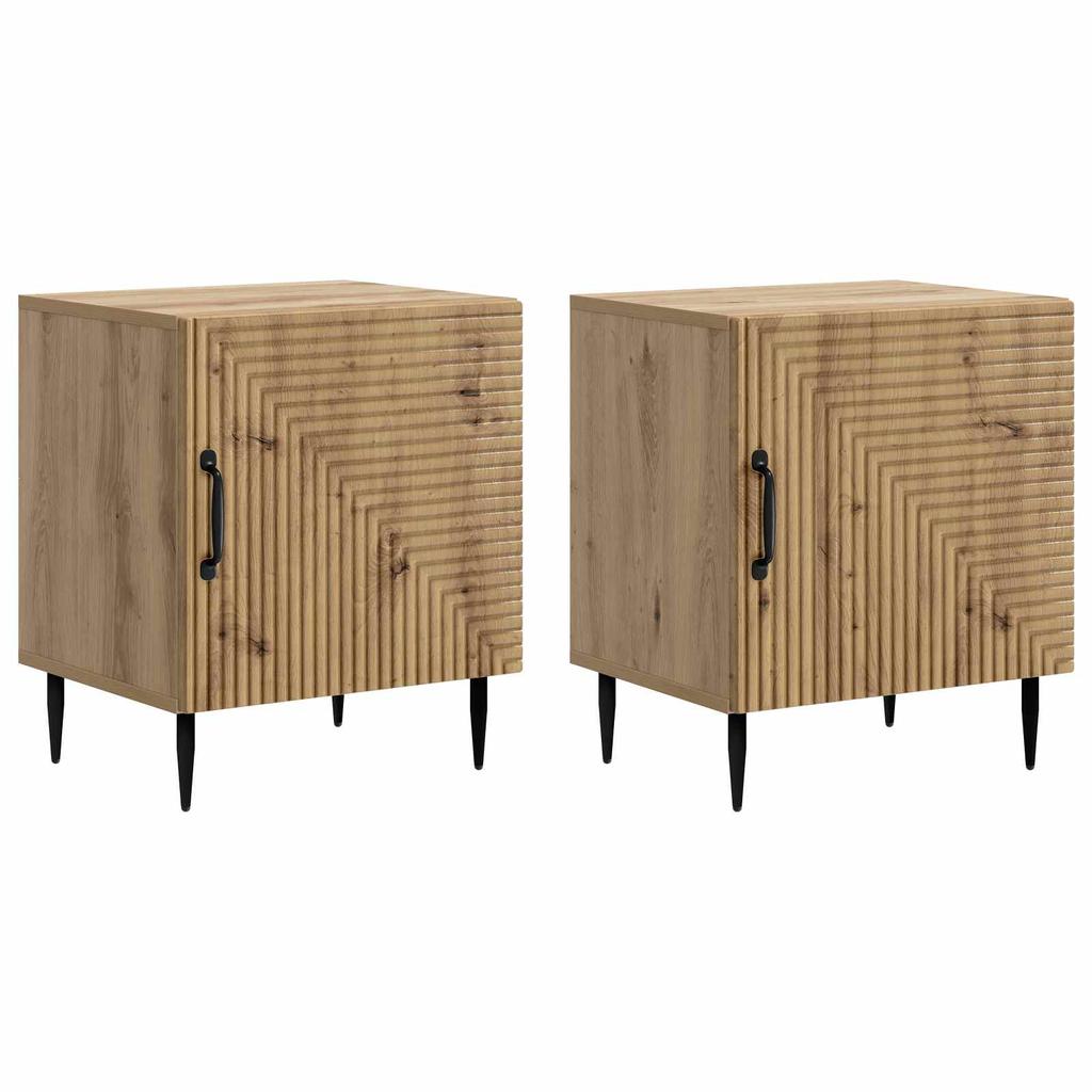 Nightstand Set of 2 Artisan Oak Finish 43 x 34.5 x 50 cm Engineered Wood