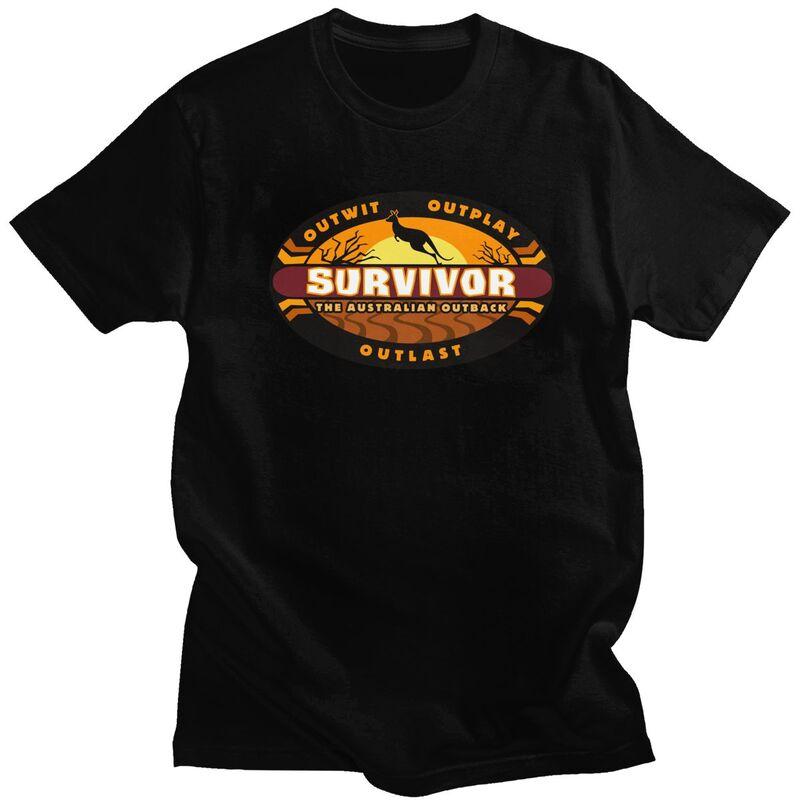 Мужская футболка Survivor с крутым дизайном, посвященная приключенческой игре и телешоу, 100% хлопок, повседневная, уличный стиль