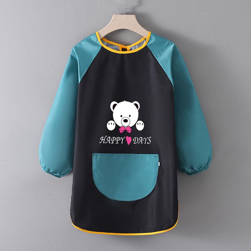 Детский водонепроницаемый художественный фартук с логотипом - Двусторонний фартук для рисования и еды