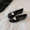 Niche High-end Patent Leather Buckle with Thick Heel Mary Jane Women's Shoes Single Shoes