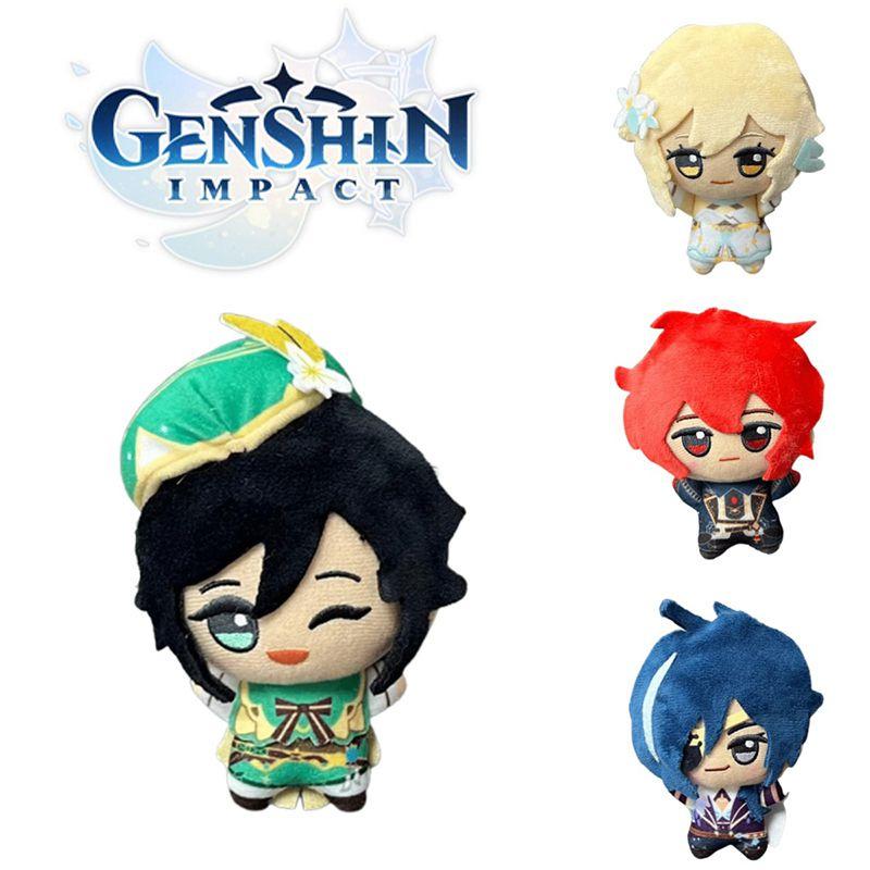 Super Soft Short Plush Genshin Impact Venti Lumine Pendant Keychain