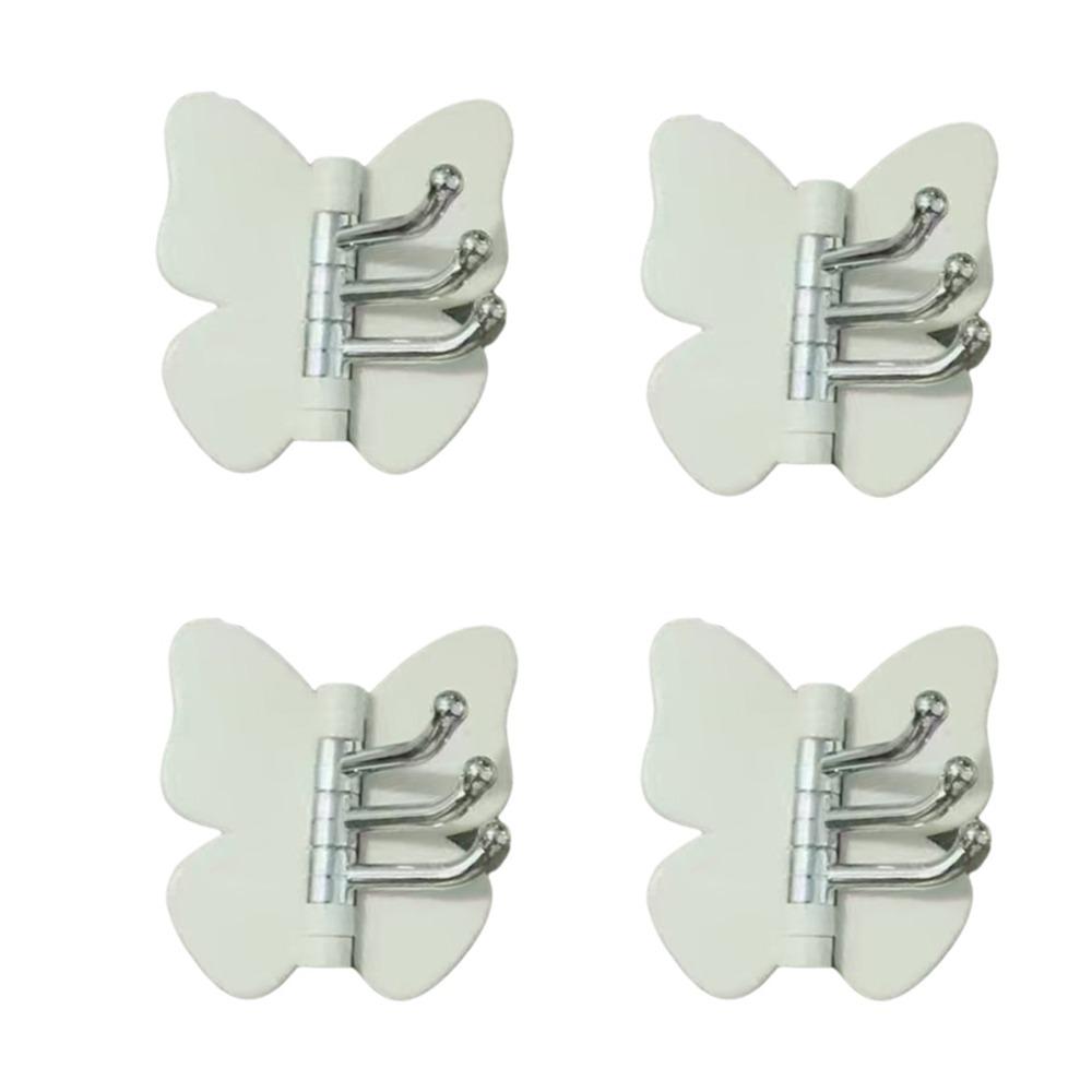 4PCS Self Adhesive Rotating Butterfly Wall Hooks Wall Mounted Corner Hooks Bedroom