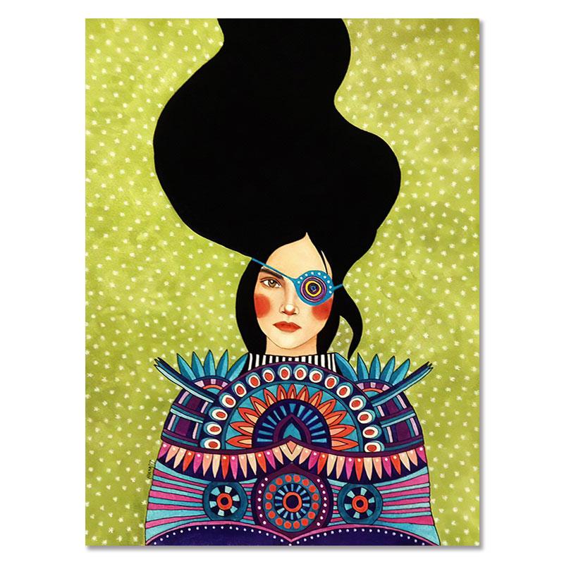 Абстрактная девушка, волосы, цветок, птица, настенная живопись на холсте, плакаты на скандинавскую тему и принты, винтажные настенные панно для декора гостиной