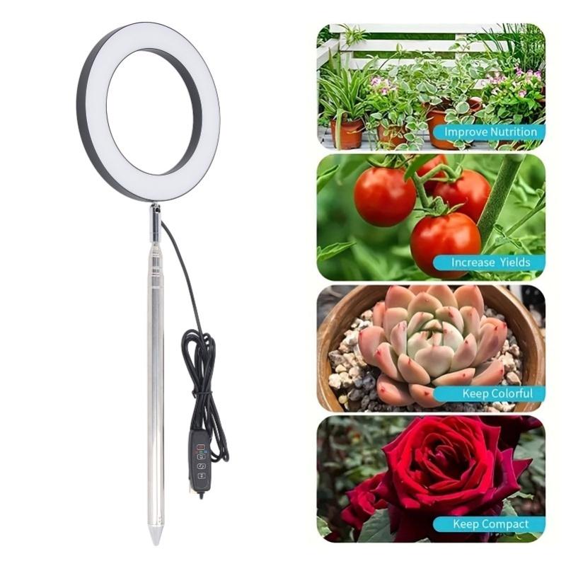 6in Full Spectrum Plant Light 26.5-165cm Height Adjustable Growing Lamp With 3H 9H 12H Timer 10 Dimmable Levels 6 Inch Lampshade