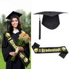 Набор из 2 регулируемых выпускных шапочек и лент, реквизит для фото "Я выпустился!"" Университет Баннер