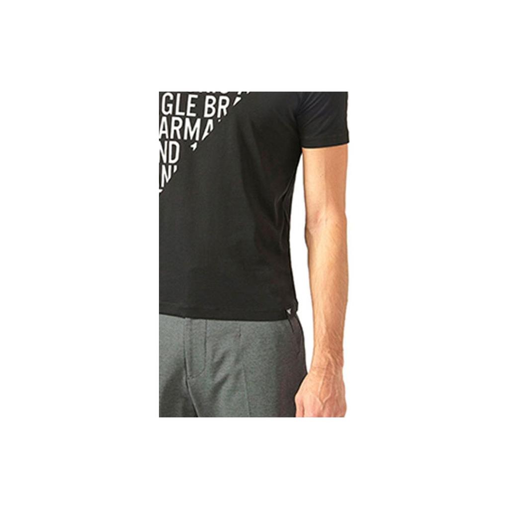 Emporio Armani Мужская футболка с принтом, круглый вырез, короткий рукав, черная 3Z1T72-1JPZZ-0999