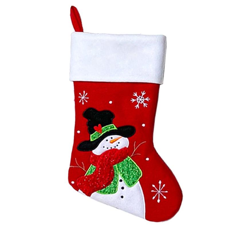 Christmas stockings old man snowman elk brown linen plaid Christmas gift stockings decorative candy bag