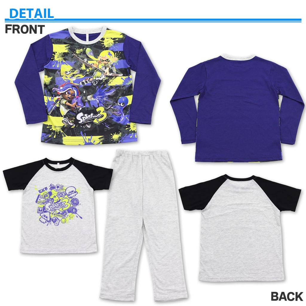 Splatoon 3 Boys Glowing 2TOP Пижама с длинными рукавами, верх и низ, комплект 562 [Bandai]