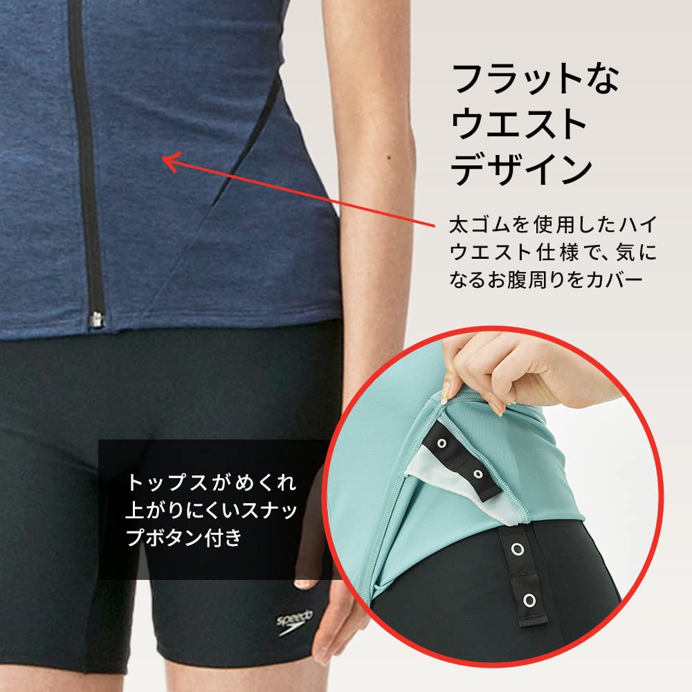 Speedo Diagona Zip Separates Fitness Dusty XOT Women's Swimsuit, Green,