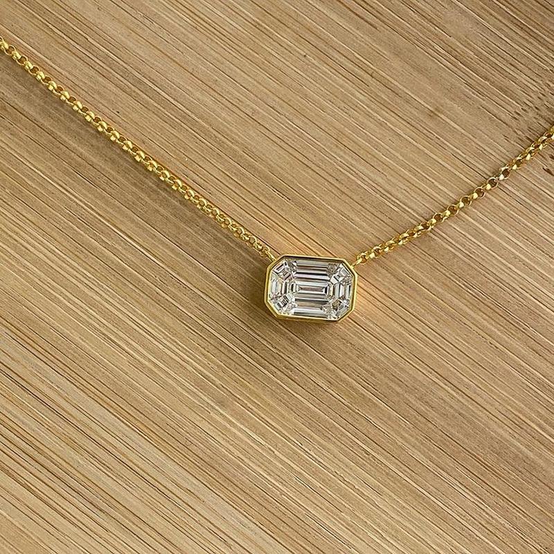 Ожерелье с подвеской Huitan New Trend CZ для женщин, одинарный геометрический кубический цирконий, модные универсальные женские аксессуары, популярное ожерелье