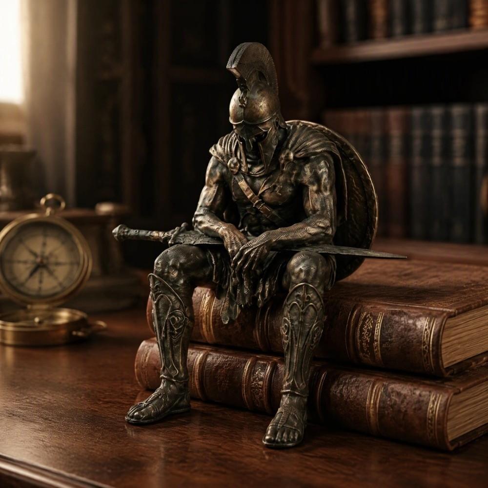 Винтажная статуэтка спартанского воина, 3D-печать, декор для края книжной полки, украшение для дома
