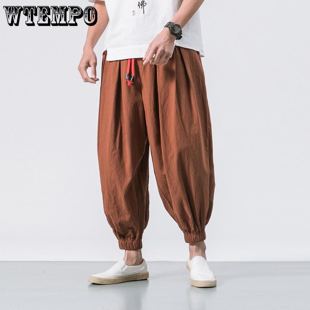 M-5XL Мужские летние брюки Harren's Baggy Wide-Legged Pants Модные удобные брюки
