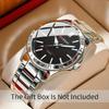 Water Resistant Mens Quartz Watch Round Stainless Steel Case Calendar Function Electronic Movement Casual Style Alloy Watch Case 8452