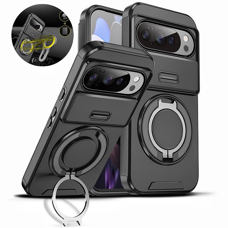 Armor Funda For Google Pixel 10 9 Pro XL 10Pro Magnetic Ring Bracket Case For Pixel 9A 8A 7 Pixel10 Pro Slide Lens Protect Cover