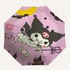 Halloween, Kuromi Automatic opening and closing folding umbrella with 8-rib frame and compact travel design, perfect for all occasions | Sty
