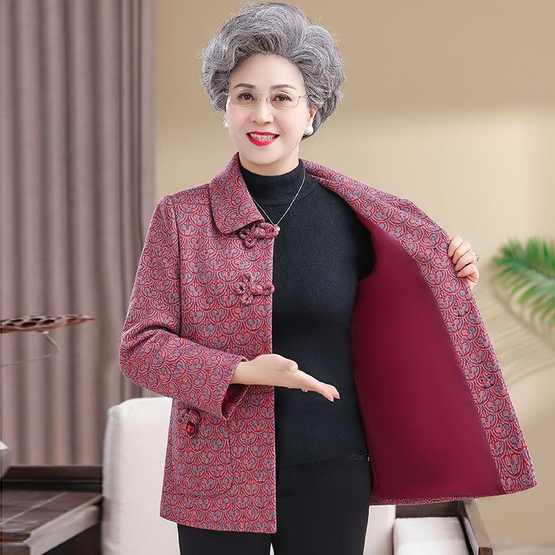 Elderly Women Autumn Jacket Loose Fit Fashionable Grandma and Mom Spring Fall Top Comfort Wear