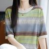 Navava Women Monoretro Pattern Short Sleeve Knit Nk3056