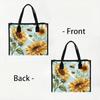 Sunflower Bee Printed Casual Tote Bag Fashion Portable Daily Use Handbag