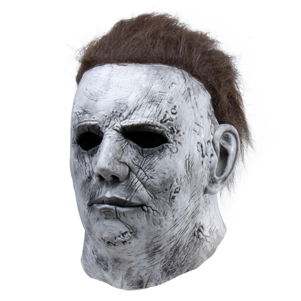 Terror Halloween Michael Myers Masks With LED Glow Horror Latex Full Head Headgear Scary Face Cover Masquerade Party Supplies