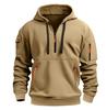 Men's Fall and Winter Half-zip Casual Sweatshirt Youth Hooded Workwear Jacket