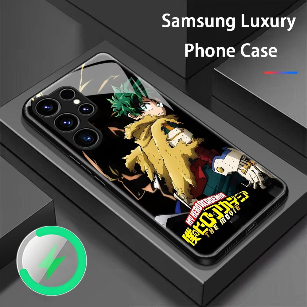 Deku My Hero Academia Phone Case For Samsung S25 S24 S23 S22 S21 S20 Plus Ultra Note20 Glass Magnetic Case
