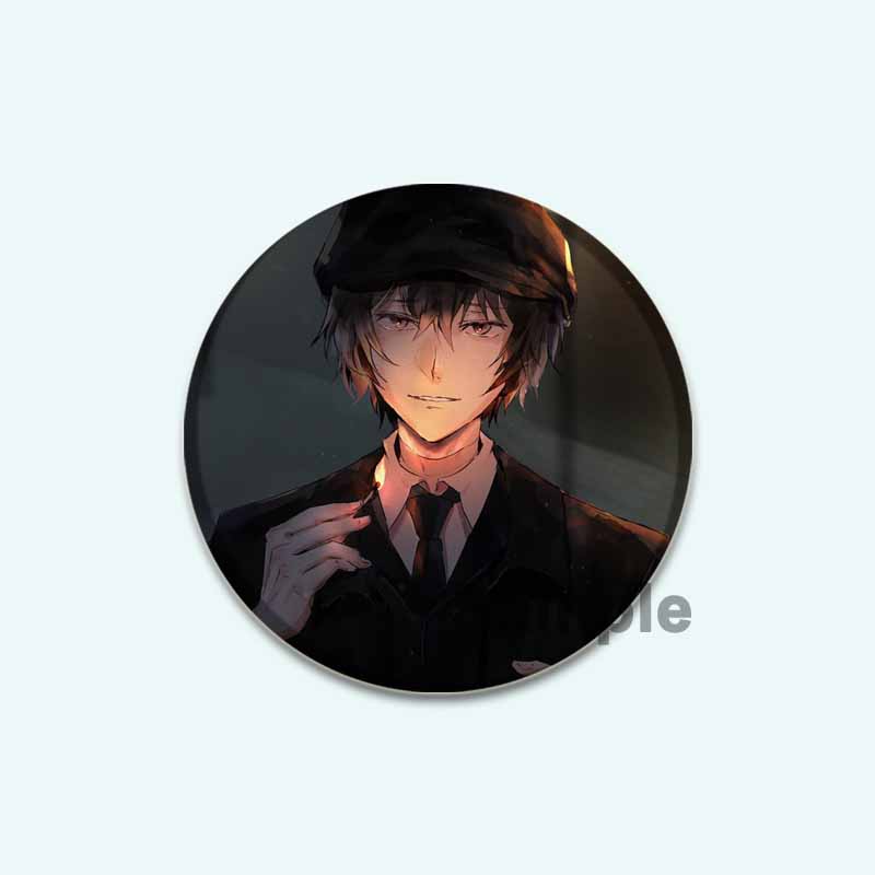 32/44/58mm Anime Bungo Stray Dogs Pins Dazai Osamu Cartoon Badge Armed Detective Agency Handmade Brooches Breastpin for Backpack Clothes