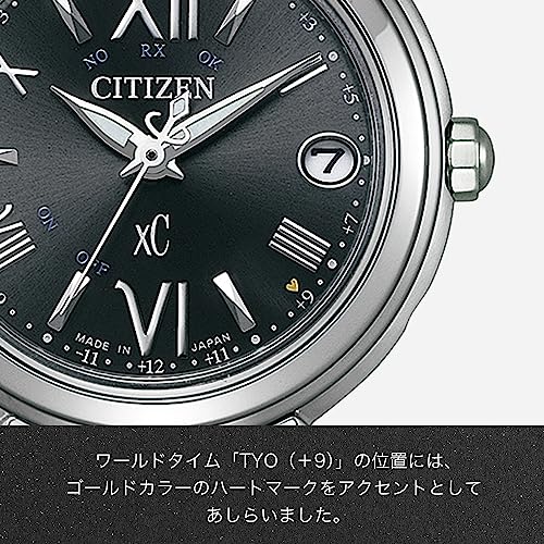 Citizen ES9430-89E Женские часы Cross Sea Eco-Drive с радиоконтролем, водонепроницаемые, серебристые/черные