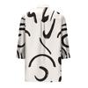 Women's Fashion Casual Shirt Button Loose Seven Sleeve Striped Patchwork Printed Top