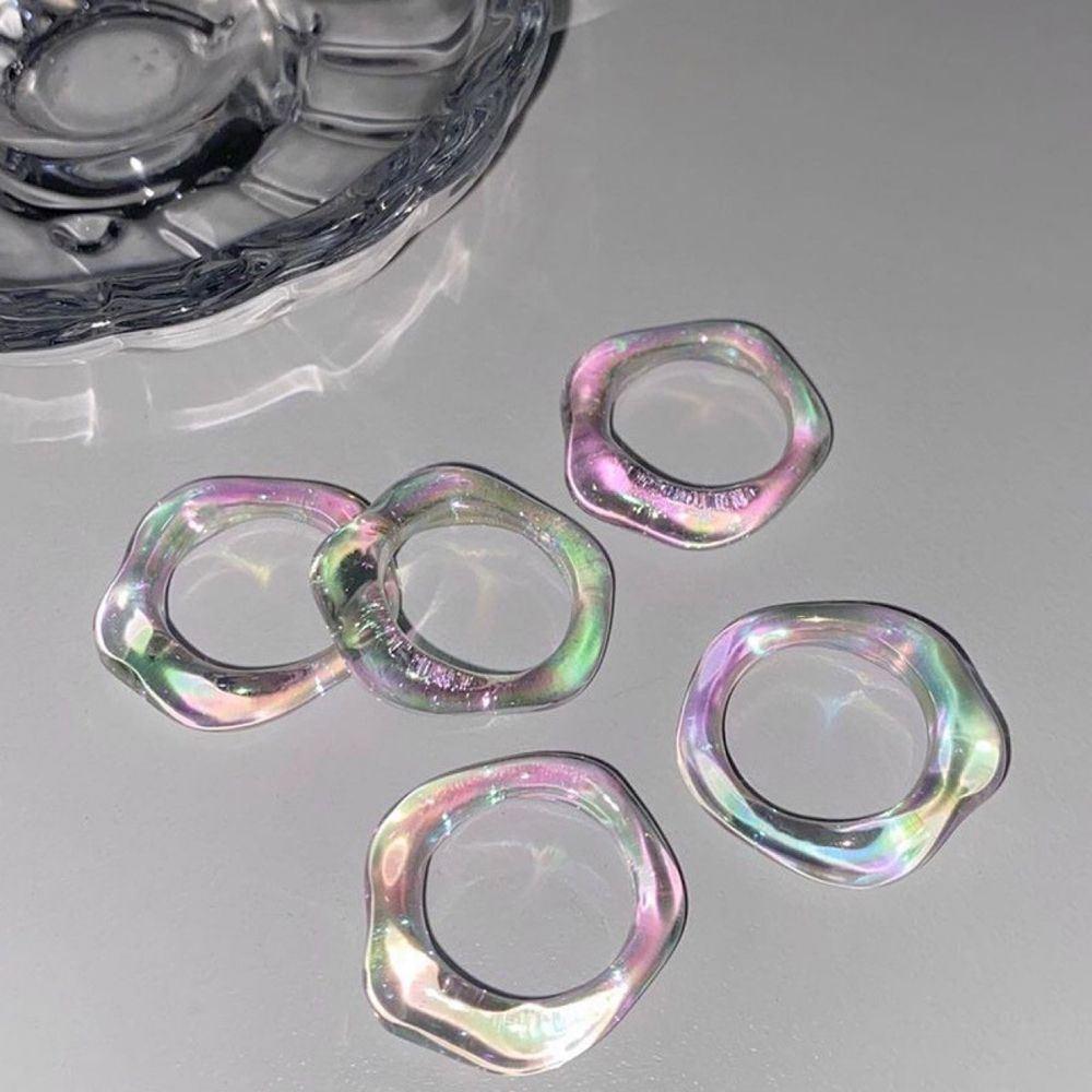 Korean Style Jewelry Jelly Color Women Jewelry Accessories Transparent Ring Punk Ring Finger Buckle