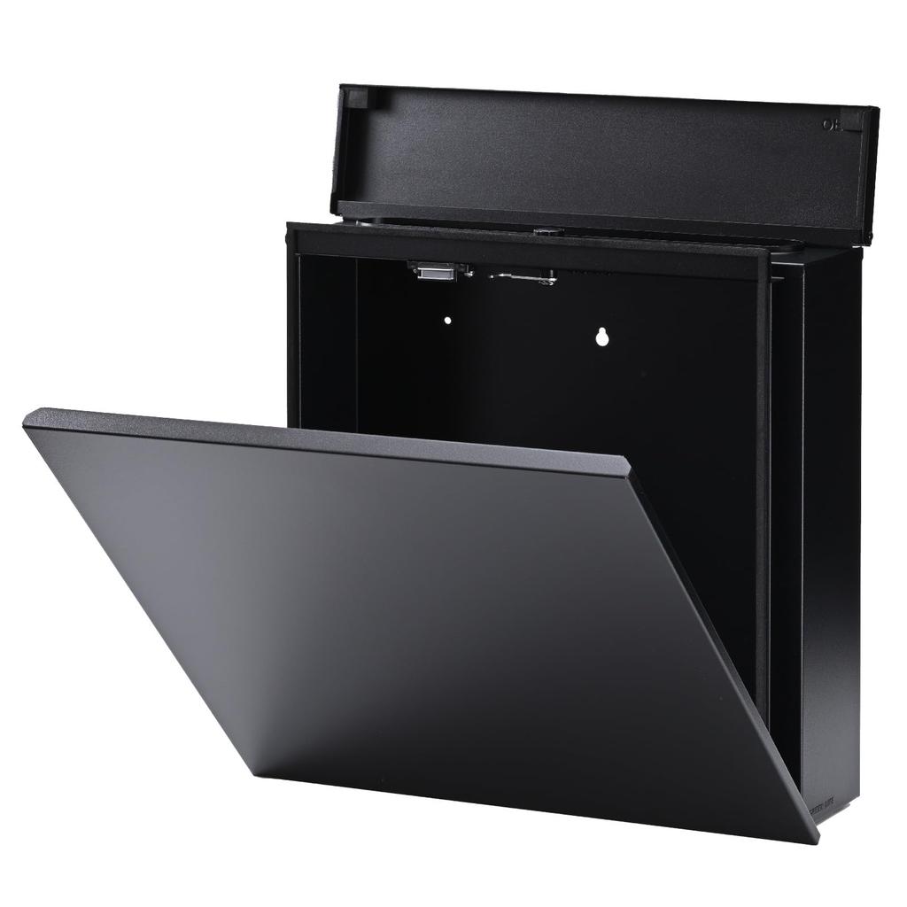 Настенный большой стальной почтовый ящик Green Life, готовый к почте, матовый черный, с настраиваемым кодовым замком, FH-713D(МБК)