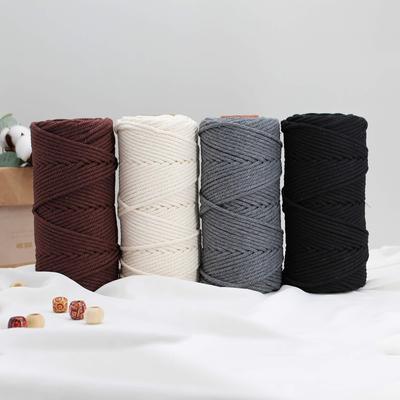 Шнур макраме 5 мм 50 м, веревка из 100% хлопка, 4 витых натуральных шнура макраме для DIY настенных подвесок, рождественских поделок, вязания, домашнего декора