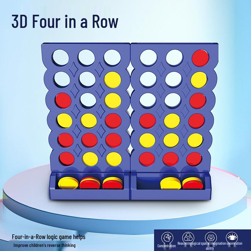 3D Образовательная игра «Четыре в ряд» - Интерактивная стратегическая игрушка для родителей и детей