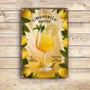 Винтажная металлическая табличка Limoncello Spritz   Ретро настенное искусство с дизайном из лимона и мяты Прочный декор для бара для дома, кухни, кафе