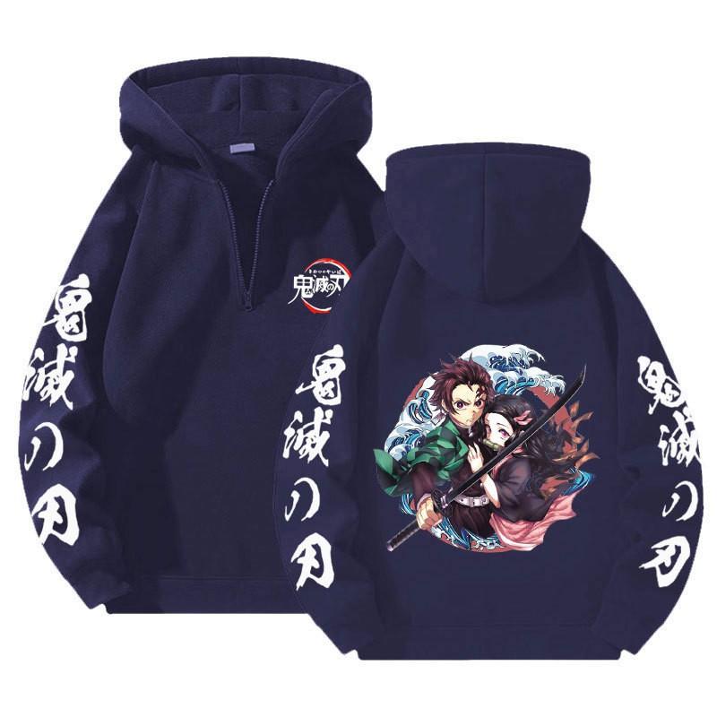 Unisex Anime Hoodie With Zipper Front Loose Fit Long Sleeve Sweatshirt Fall Casual Wear